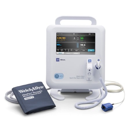 Patient Monitor, Spot Vital Signs 4400 Device w/ SureBP Non-invasive Blood Pressure, SureTemp Plus Thermometer & Nonin Pulse Oximeter (1/EA) by Hillrom/Welch Allyn  ID 44WT-B